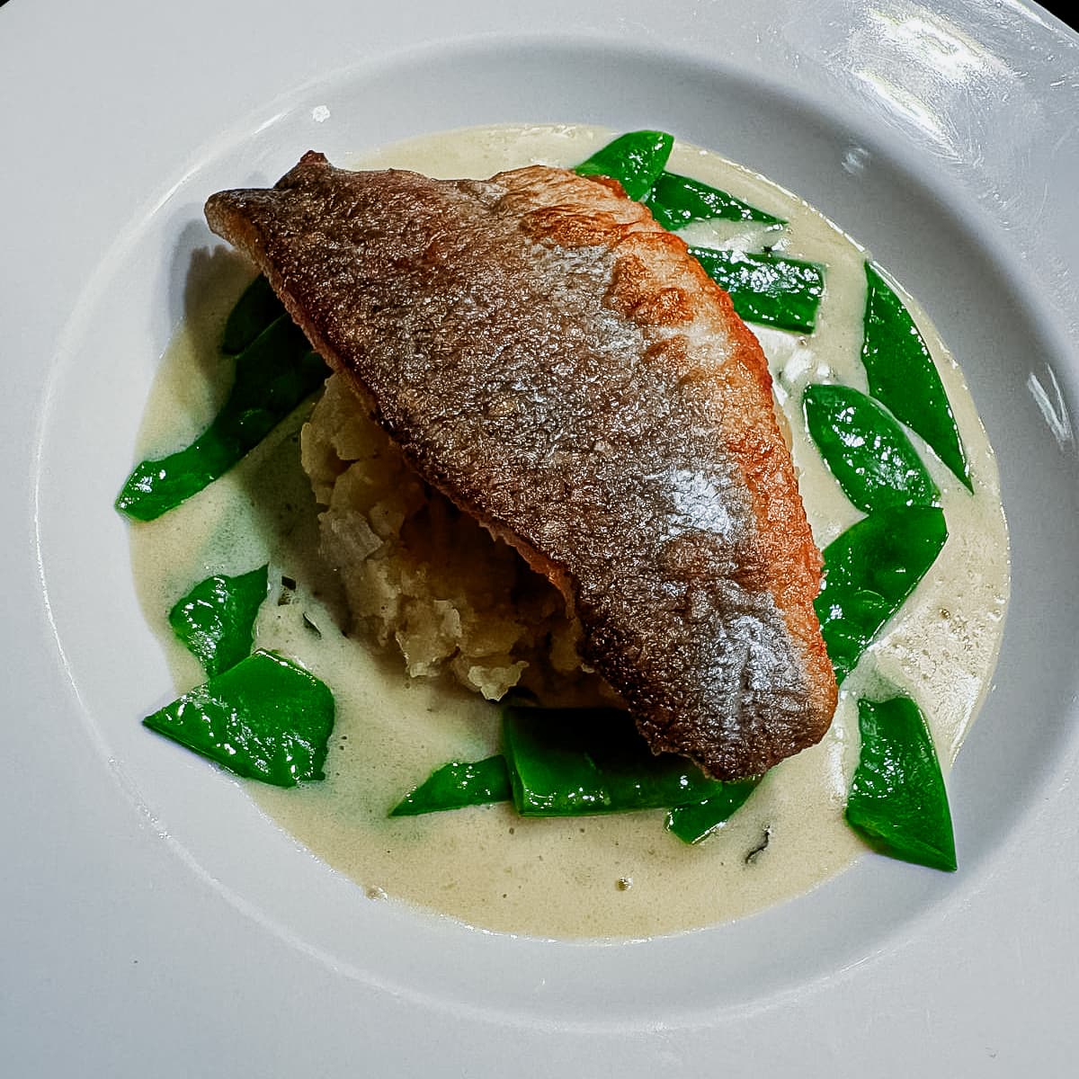 Seafood risotto dish